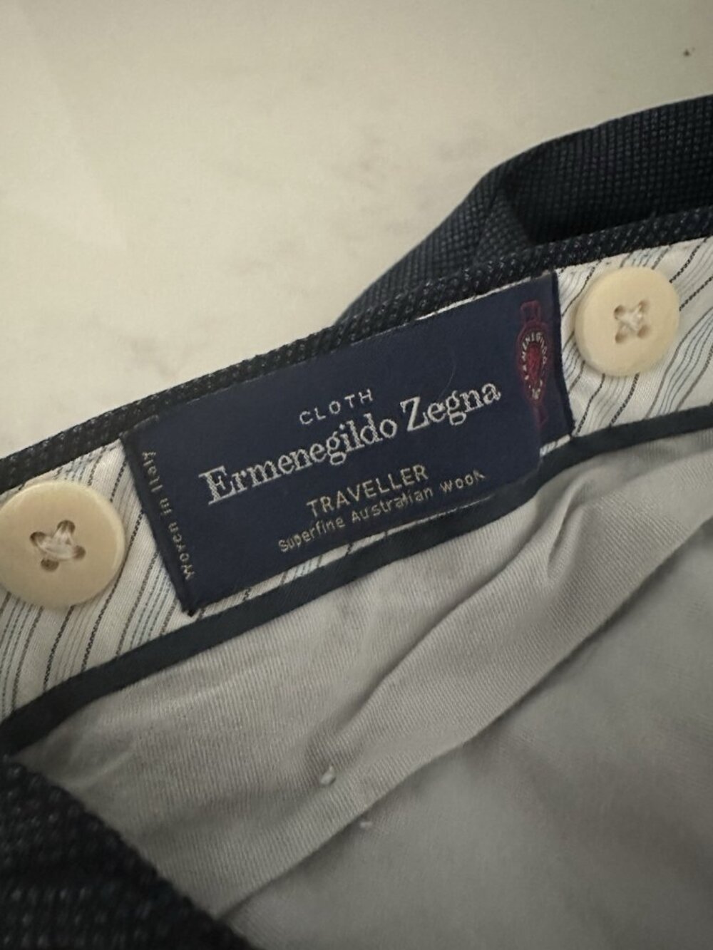 Ermenegildo Zegna 42x32 Blue Australian Wool Old Money Suit Trousers Mens Pants - Picture 3 of 9